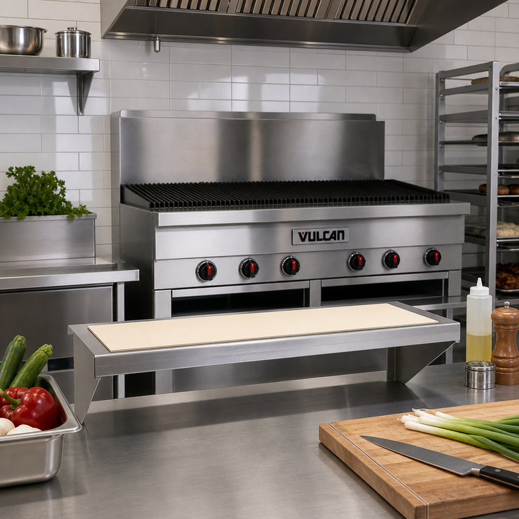 Product image #2 for Vulcan CUTBD-ACB25 Stainless Steel Cutting Board Accessory for VACB25 Counter Model Gas Charbroiler, 24 x 10-5/8 Inches