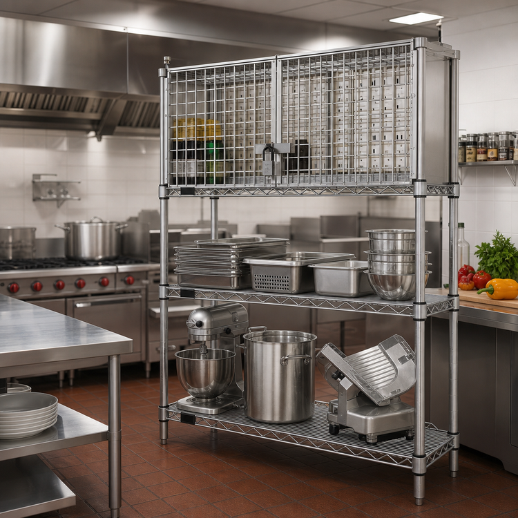 Product image #2 for Eagle Group 48" x 18" Stainless Steel Security Enclosure Kit with Hinged Doors