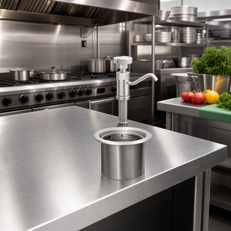 Product image #2 for Fisher Dipper Well Faucet and Sink Assembly, Drop-In, Stainless Steel, 6-7/8-Inch Diameter
