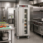 Thumbnail image #2 for Metro C5 C569-SFS-UPFC Full-Height Mobile Pass-Thru Heated Holding Cabinet, Combination Solid/Glass Doors, 18/34-Pan Capacity