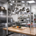 Thumbnail image #2 for John Boos 79-1/4-Inch Boat-Shaped Table-Mounted Stainless Steel Pot Rack with 21 Double Hooks