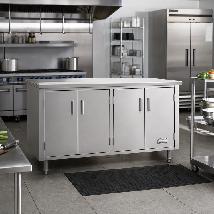 Product image #2 for Eagle Spec-Master 144-Inch Stainless Steel Plate Cabinet with 4 Hinged Doors