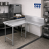 Thumbnail image #2 for Advance Tabco L-Shaped Island Clean Dishtable, 83 Inch, Left-Hand, 10-1/2 Inch Backsplash, 304 Stainless Steel