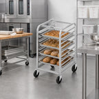 Thumbnail image #2 for Channel Manufacturing 427S Half-Height Stainless Steel End-Load Bun Pan Rack, 5-Pan Capacity, with 5-Inch Casters