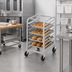 Thumbnail image #2 for Channel Manufacturing Half-Height Stainless Steel End-Load Bun Pan Rack, 5-Pan Capacity, with 5-Inch Swivel Casters