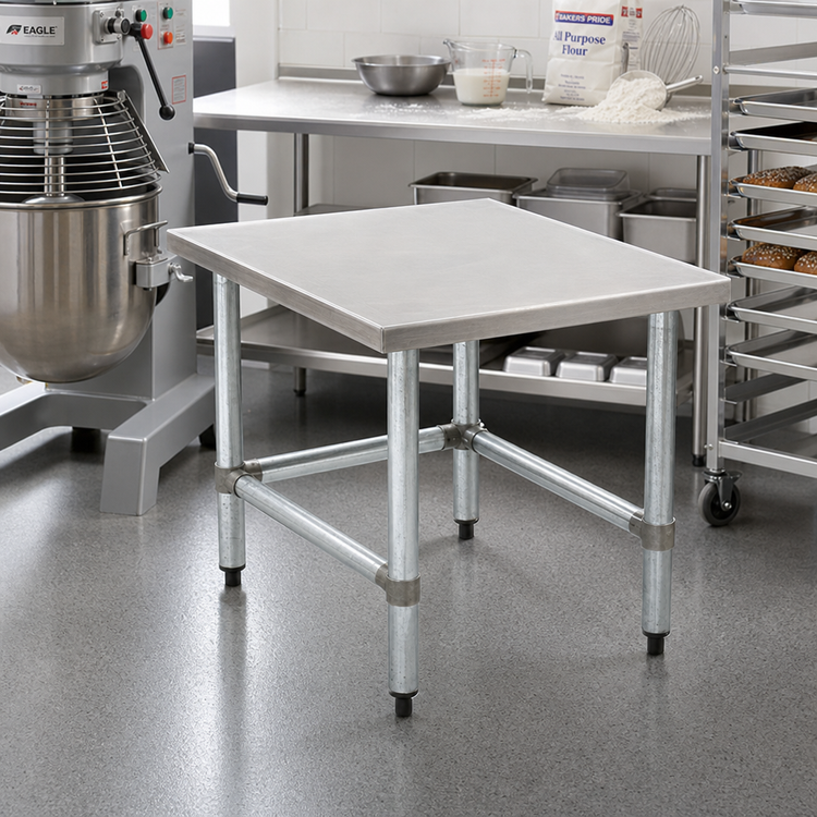 Product image #2 for Eagle Group 30-Inch x 30-Inch Stationary Mixer Stand with Stainless Steel Top and Galvanized Tubular Base