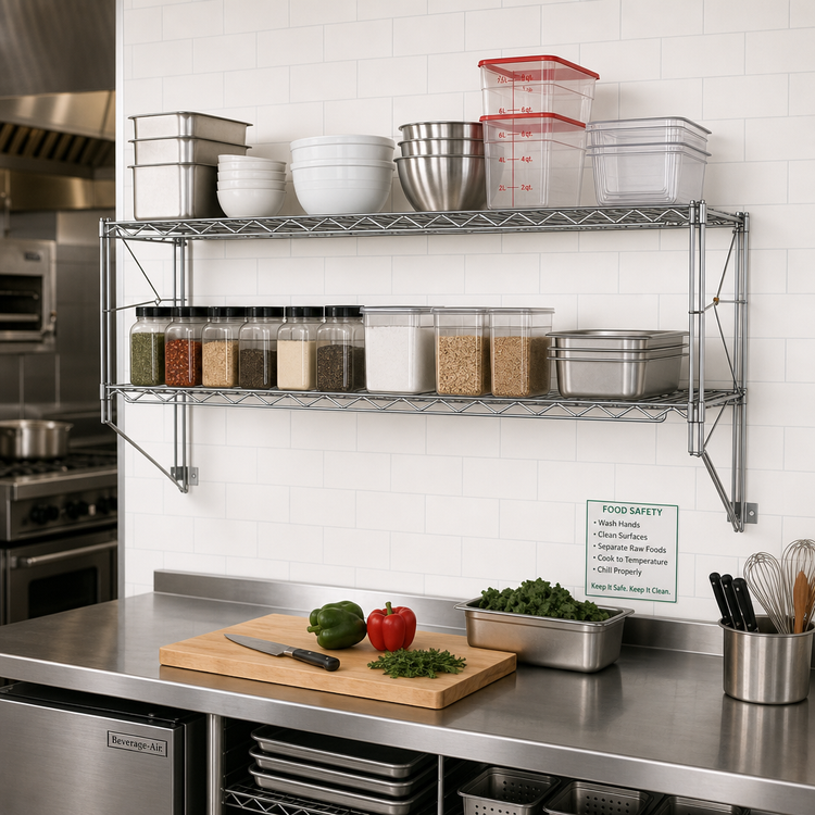 Product image #2 for Metro Erecta Regular Chrome Wire Wall Shelf Kit, 50-1/4 W x 13 D x 21 H