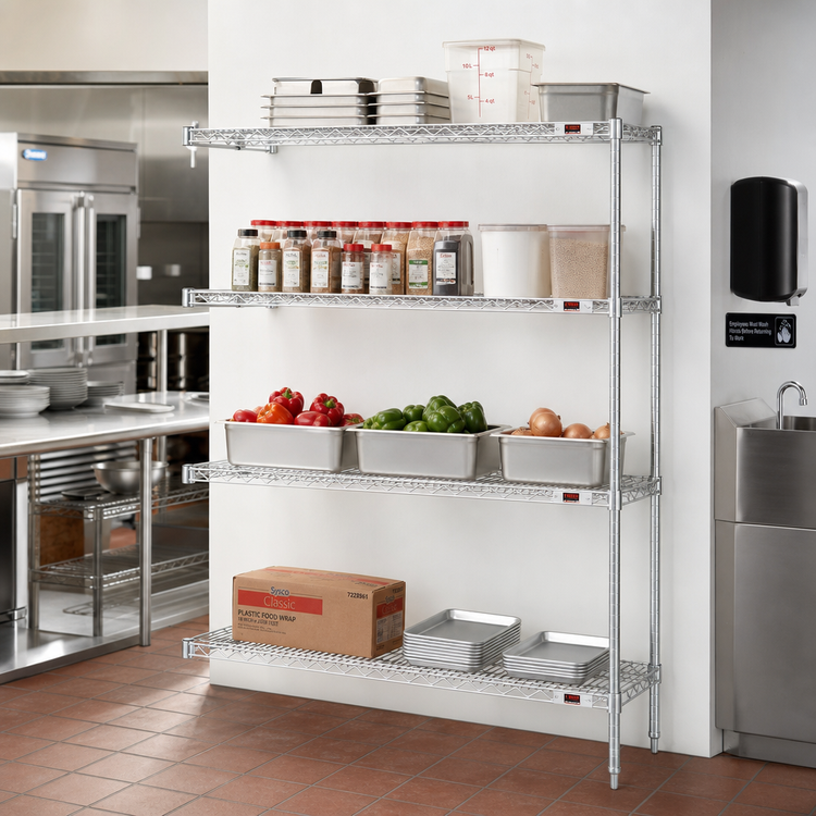 Product image #2 for Eagle Group 4-Tier Add-On Wire Shelving Unit with QuadTruss, 60 x 24 x 74 Inches, Chrome-Plated