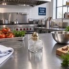 Thumbnail image #2 for Winco G-101 Square Glass Salt and Pepper Shaker with Brass Top, 1/2 oz. Case of 48