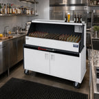 Thumbnail image #2 for Dinex DXPPB560IBFFW 62.5" Portable Bar with Full-Length 95-lb Ice Bin, Locking Cabinets, Frost White Aluminum Exterior