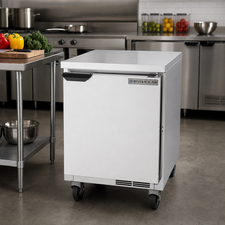 Product image #2 for Beverage-Air WTR24AHC-FLT 24-Inch One-Section Worktop Refrigerator with Solid Door and Flat Top