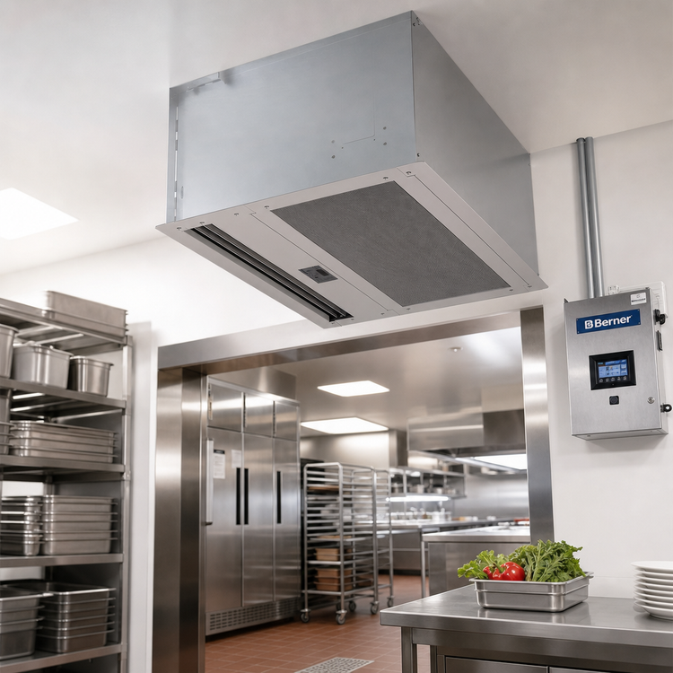 Product image #2 for Berner Architectural Recessed 16 42-Inch Electric Heated Air Curtain, 1 HP, 3-Phase, 14 kW