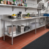 Thumbnail image #2 for Sapphire Manufacturing 108 Inch x 14 Inch Stainless Steel Underbar Work Table with Adjustable Undershelf