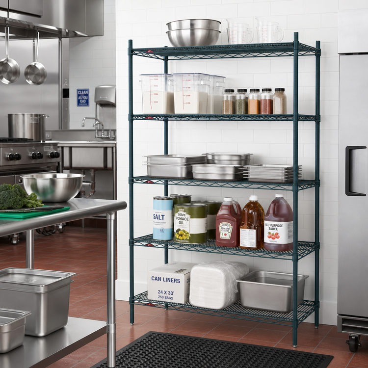 Product image #3 for Metro Super Erecta Metroseal 3 Stationary Starter Wire Shelving Unit, 72W x 18D x 74H, 5 Shelves