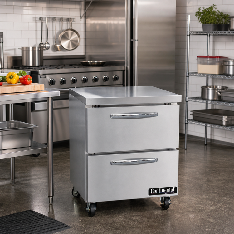 Product image #2 for Continental Refrigerator SWF27N-D 27-Inch 1-Section Worktop Freezer with 2 Drawers, 7.4 Cu. Ft., R-290