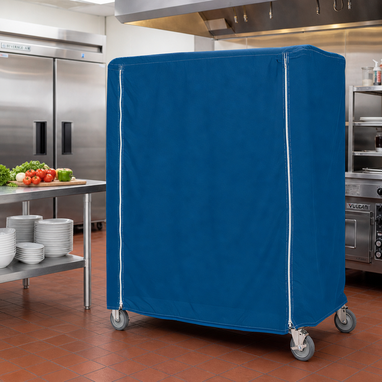 Product image #2 for Metro Queen Mary and Banquet Cart Cover, 48 x 24 x 74 Inches, Uncoated Nylon, Mariner Blue