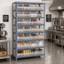 Thumbnail image #2 for Quantum Heavy Duty Stationary Wire Shelving Unit with 13 Shelves and 36 Clear Bins, 36