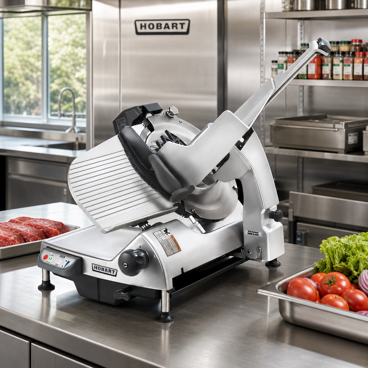 Product image #2 for Hobart HS7N-1 Heavy-Duty Automatic 13-Inch Angle/Gravity Feed Meat Slicer