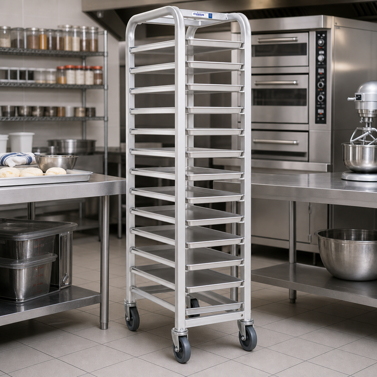 Product image #2 for Channel Lifetime Tough Extra Heavy-Duty All-Welded Aluminum End-Load Platter Rack, 12-Platter Capacity, 10.5-Inch Platters, 70-Inch High