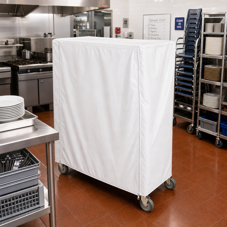 Product image #2 for Metro Waterproof Vinyl-Nylon Coated Cart Cover for 48 x 21 x 54 Inch Banquet Carts