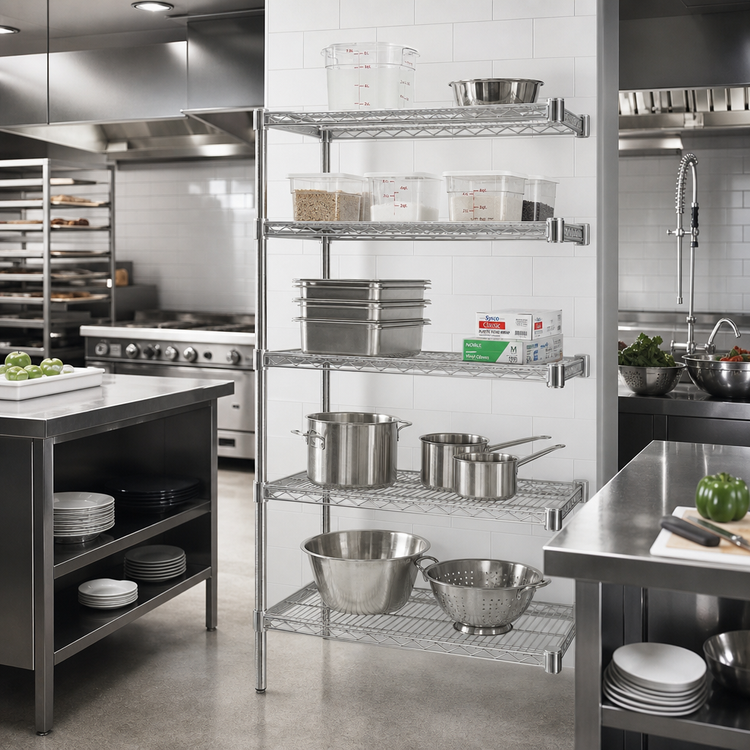 Product image #2 for Eagle Group 5-Tier Add-On Wire Shelving Unit, 24 x 24 x 74 Inches, Stainless Steel Finish