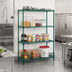 Thumbnail image #2 for Eagle Group Valu-Gard Quad-Adjust Stationary 4-Tier Wire Shelving Starter Unit, 48W x 24D x 74H, Green Epoxy