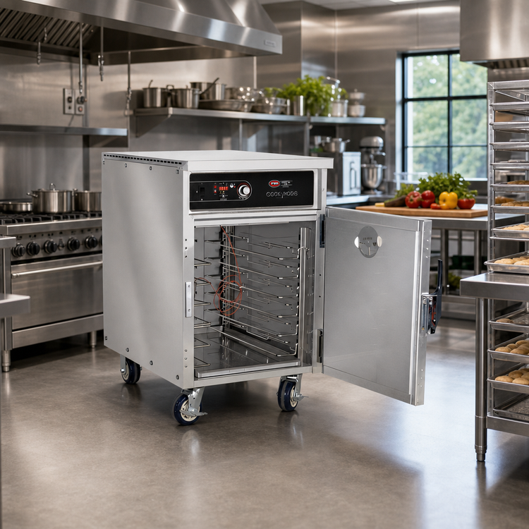 Product image #2 for FWE Half-Size Cook-Hold Mobile Cabinet with Low Air Circulation, 6 Sheet Pan Capacity