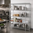 Thumbnail image #2 for Metro Super Erecta N476C Stationary Starter Wire Shelving Unit, 72"W x 21"D x 63"H, 4-Shelf, Chrome Plated