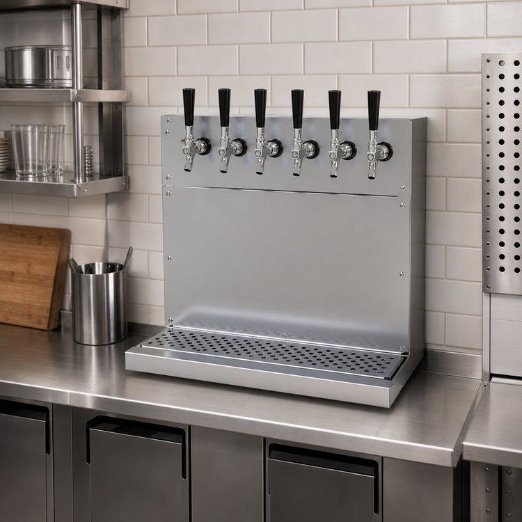 Product image #2 for Glastender Wall-Mount Glycol-Cooled Draft Dispensing Tower with 6 Stainless Steel Faucets