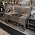 Thumbnail image #3 for BK Resources Three-Compartment Underbar Slimline Sink with Dual Drainboards, 84 Inch Wide