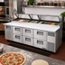 Thumbnail image #2 for True 119-1/4-Inch 4-Section Pizza Prep Table with 1 Door, 6 Drawers, and Self-Contained Side-Mounted Refrigeration