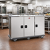 Thumbnail image #3 for FWE ETC-24 24-Tray 3-Section Mobile Non-Insulated Stainless Steel Patient Tray Cart