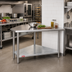 Thumbnail image #2 for Duke 30 Inch x 30 Inch Stainless Steel Corner Work Table with Galvanized Undershelf