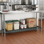 Thumbnail image #2 for Metro Super Erecta 2160DRK3 60-Inch x 21-Inch Green Epoxy-Coated Wire Dunnage Shelf with Lift-Off Deck and Microban Protection