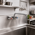 Thumbnail image #2 for BK Resources Evolution Splash-Mounted Commercial Faucet with 8-Inch Swing Spout