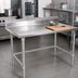 Thumbnail image #2 for John Boos Stallion 84-Inch x 36-Inch 14-Gauge Stainless Steel Work Table with 5-Inch Backsplash and Safety Edge