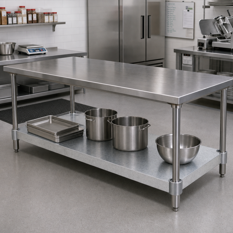 Product image #2 for Galvanized Steel Undershelf for 96"W x 24" Commercial Work Table