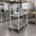 Thumbnail image #2 for Aluminum 2-Shelf Banquet / Utility Bus Cart, 60 x 20 x 67.5 Inches