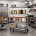 Thumbnail image #2 for Metro Super Erecta Chrome Wire Shelving Dolly Truck, 60 x 24 Inches, 4-Shelf