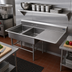 Thumbnail image #2 for John Boos Pro-Bowl 2-Compartment Commercial Sink with Right Drainboard, 20 x 28 x 12-Inch Bowls, 64-3/16-Inch Wide