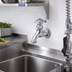 Thumbnail image #2 for T&S Brass Heavy-Duty Wall-Mount Single Sink Faucet with 4-Inch Reach and Hose Outlet