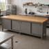Thumbnail image #2 for John Boos 132-Inch x 30-Inch Maple Top Enclosed Base Work Table with Sliding Doors