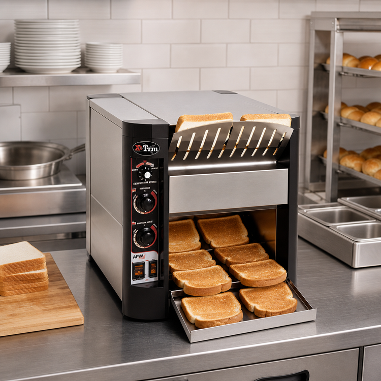 Product image #2 for APW Wyott X*Treme XTRM-3H Countertop Radiant Conveyor Toaster, 3" Opening, 800 Slices/Hour