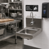 Thumbnail image #2 for Advance Tabco 7-PS-53 Wall Mounted Hand Sink with Electronic Faucet and Crumb Basket, 9 x 9 x 5 Bowl, 304 Stainless Steel