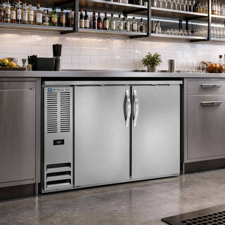 Product image #2 for Beverage-Air 48-Inch Two-Section Pass-Thru Back Bar Refrigerator with Solid Doors