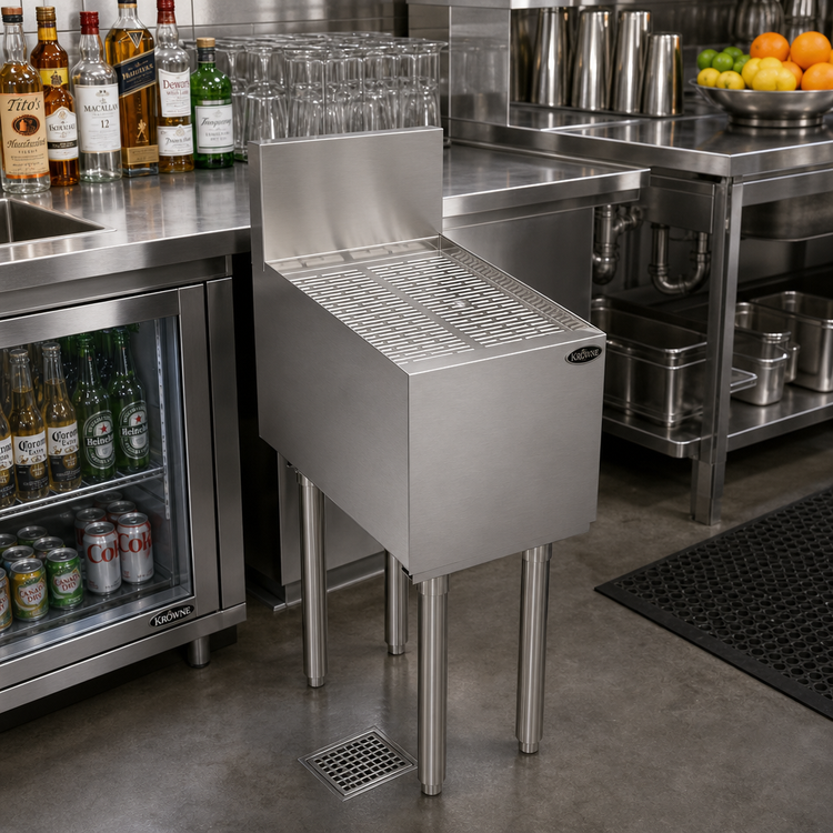 Product image #2 for Krowne Royal Series Freestanding Underbar Drainboard, 12 x 19 Inches, Stainless Steel