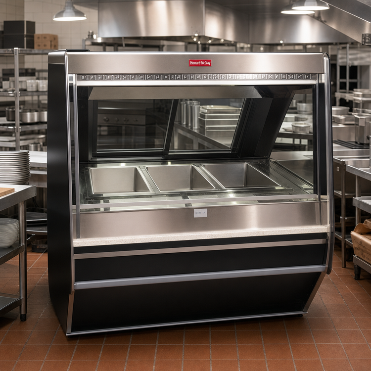 Product image #2 for Howard-McCray 40E Series 6-Well Full-Service Hot Food Case, Black Exterior, 100.5-Inch Wide