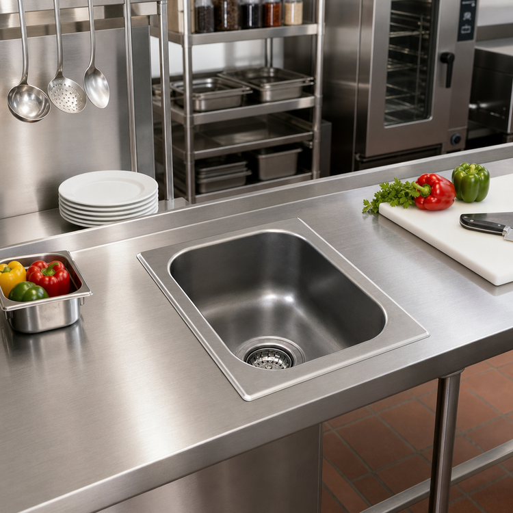 Product image #2 for Eagle Group Self-Rimming One-Compartment Drop-In Sink with No Deck, 16 x 20 x 13.5 Inch Bowl