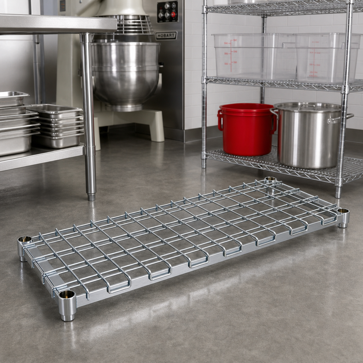 Product image #2 for Metro Super Erecta 60"W x 18"D Chrome Dunnage Shelf with Lift-Off Wire Deck