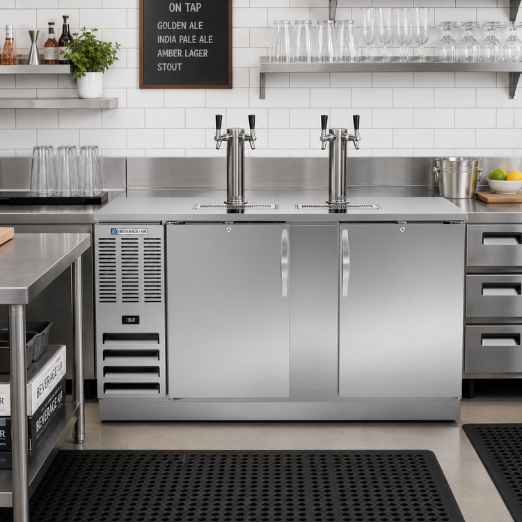 Product image #2 for Beverage-Air DD68HC-S 68-Inch Wide Direct Draw Beer Dispenser with Solid Doors and Dual Faucet Towers